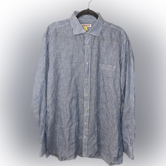 *Culwell & Son Dallas Large 100%Linen Button Down Single Stitch- F - Picture 4 of 6